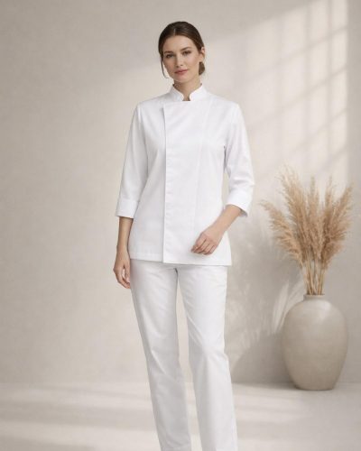 Alternative view of Aşçı Ceketi Beyaz – Modern Şef Kıyafeti Erkek/Bayan Uniforma – FORTE MODEL