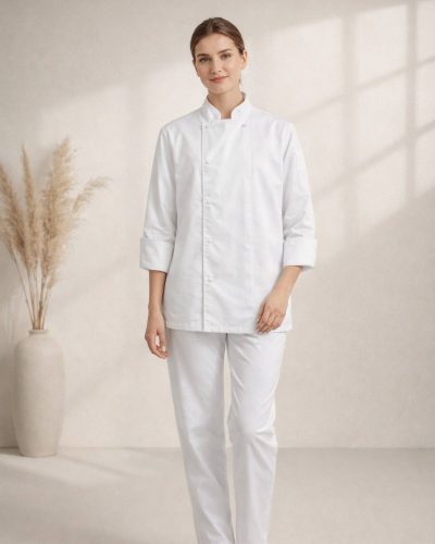 Alternative view of Aşçı Ceketi Beyaz – Modern Şef Kıyafeti Erkek/Bayan Uniforma – VENTO MODEL