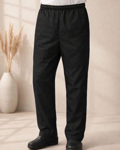 Alternative view of Aşçı Pantolonu – Siyah Lastikli Şef Modelleri Erkek/Bayan