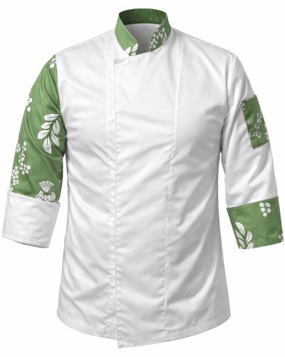 Çiçek Desenli Aşçı Ceketi – Modern Şef Kıyafeti Erkek/Bayan Uniforma – FLORA MODEL